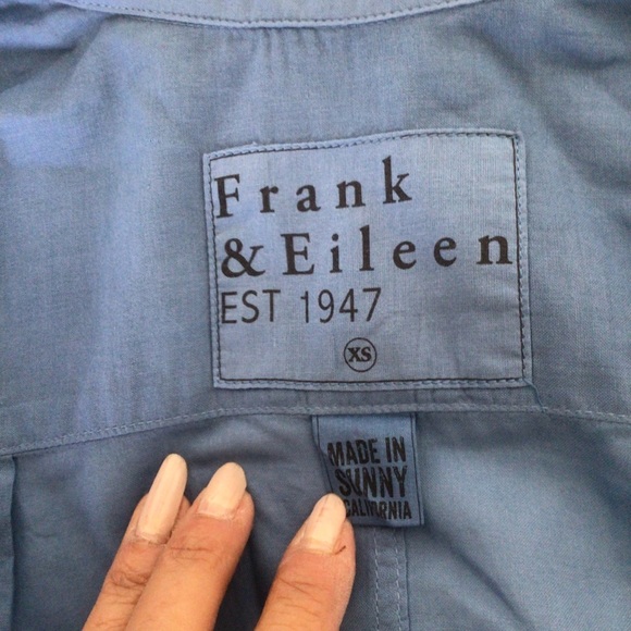 FRANK & EILEEN BLUE BUTTON UP COTTON SHIRT SIZE XS - Picture 7 of 11